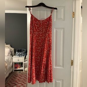 Uniqlo Red Floral Midi Dress